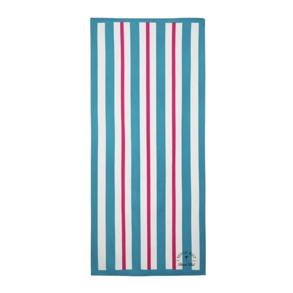 Beach Riot Beach Club Towel Blue Pink White Stripe